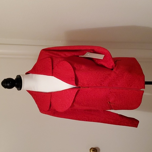 NWT SZ Large Vintage Laura Ashley Red Tapestry ♥️ Jacket - Picture 2 of 9